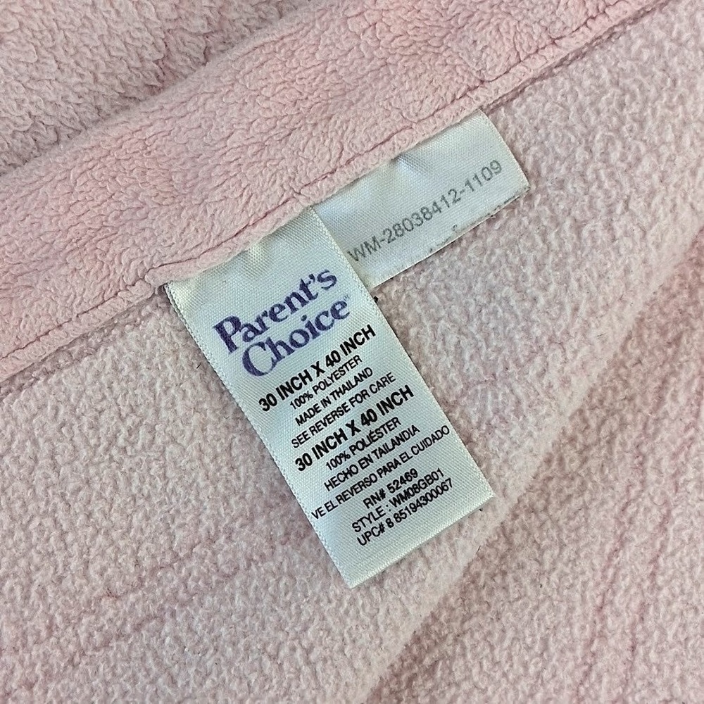 Parent's‎ Choice Solid Pink Embossed Stripe Lines Baby Girl Blanket SOFT Walmart - Picture 3 of 3